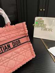 Uubags | Dior Book Tote Ecru Cannage Lambskin Shearling In Pink 36x27.5x16.5cm - 3