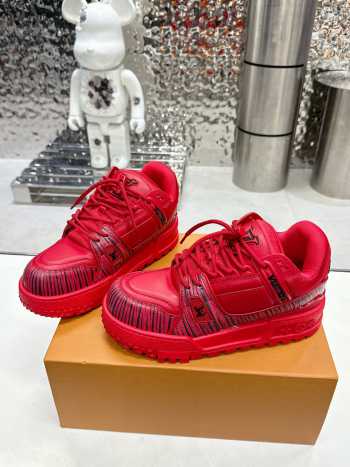 Uubags | Louis Vuitton Trainer Maxi Brown Damoflage Sneakers In Red