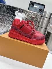 Uubags | Louis Vuitton Trainer Maxi Brown Damoflage Sneakers In Red - 5