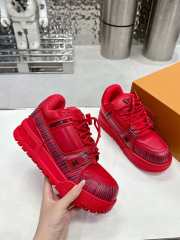 Uubags | Louis Vuitton Trainer Maxi Brown Damoflage Sneakers In Red - 3