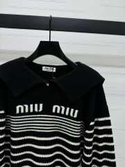 Uubags | Miu Miu zipper pullover plaid sweater in black - 6