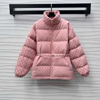 Uubags | Gucci canvas bomber jacket pink and ebony GG canvas