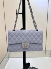 Uubags | Chanel Classic Double Flap 21K Purple Quilted Caviar With Light Gold Hardware 25cm - 1