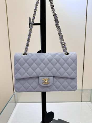 Uubags | Chanel Classic Double Flap 21K Purple Quilted Caviar With Light Gold Hardware 25cm