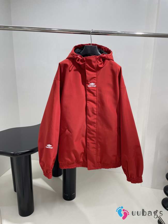 Uubags | Balenciaga 3B Sports Icon Ski Parka in red technical ripstop - 1