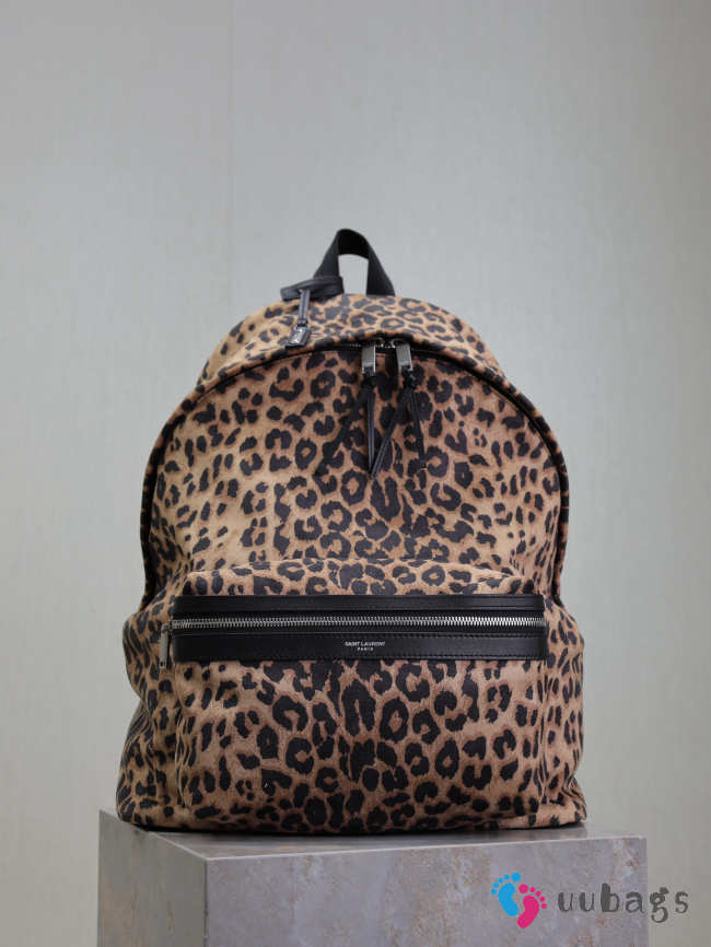 Uubags | YSL beige and black Leopard print city backpack 30x38x17cm  - 1