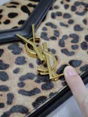 Uubags | YSL Pony Hair Leopard Print Monogram Cassandra Clasp Bag Black 22x16.5x5.5cm - 2