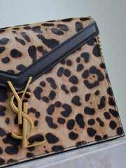 Uubags | YSL Pony Hair Leopard Print Monogram Cassandra Clasp Bag Black 22x16.5x5.5cm - 4