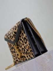 Uubags | YSL Pony Hair Leopard Print Monogram Cassandra Clasp Bag Black 22x16.5x5.5cm - 5