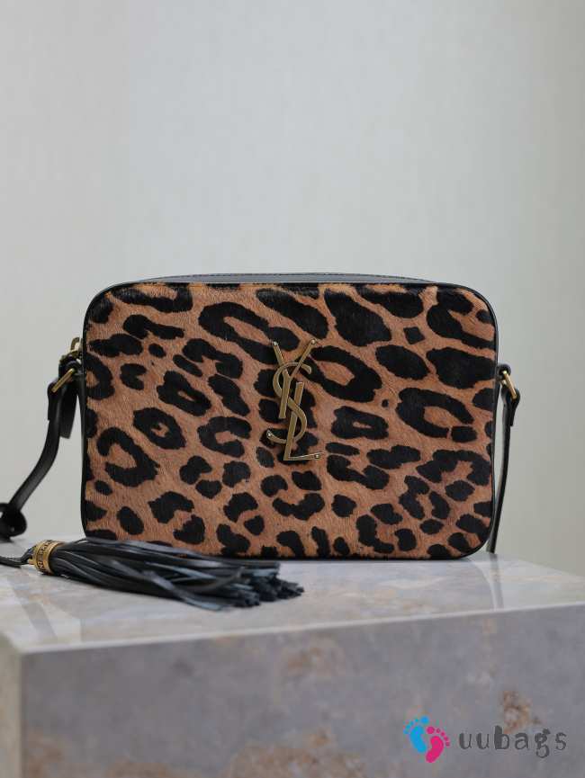 Uubags | YSL Lou Lou Leopard Print Leather Crossbody Bag In Brown 23x16x6cm - 1