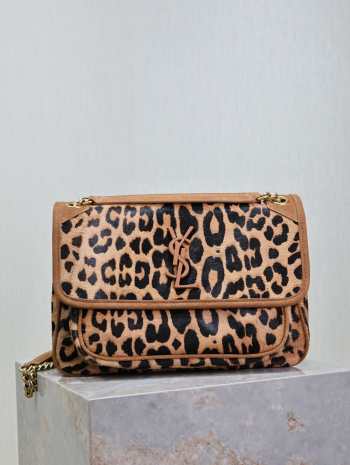 Uubags | YSL Niki Leopard Print Bag In Brown 28x20.5x8.5cm