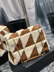 Uubags | YSL Jamie Medium Suede & Shearling Bag In Brown/Beige 38x26x12cm - 3