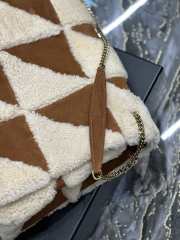 Uubags | YSL Jamie Medium Suede & Shearling Bag In Brown/Beige 38x26x12cm - 4