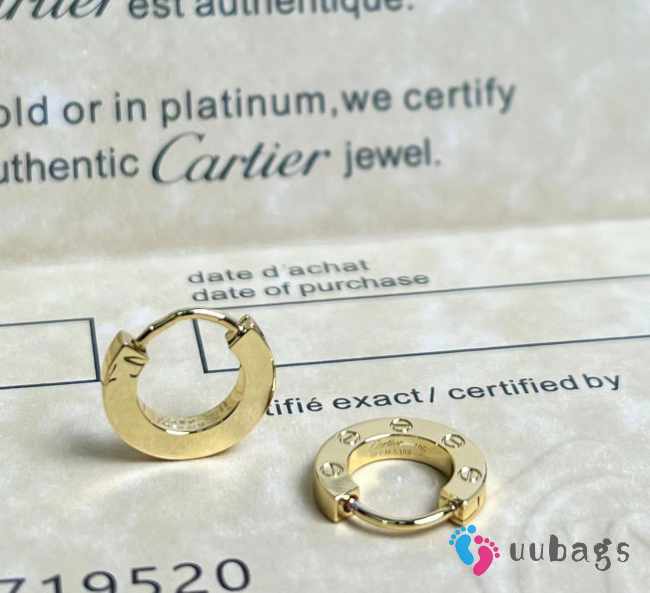 Uubags | Cartier Love single hoop gold earring - 1