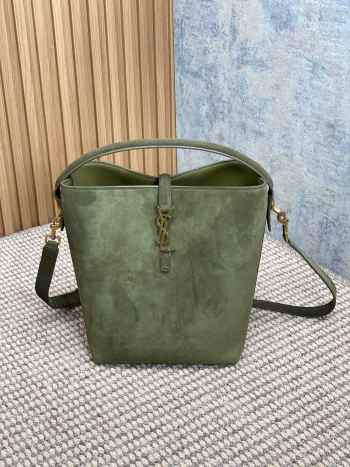 Uubags | YSL Le 37 in green suede leather 20x25x16cm