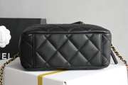 Uubags | Chanel handle 19 camera bag in black lambskin leather 18.5x14x7cm - 4