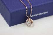 Uubags | Swarovski Dextera pendant Round cut, White, Rose gold-tone plated necklace - 2