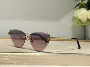 Uubags | Cartier Panthère de Cartier sunglasses, non-rimmed metal, smooth golden finish, grey lenses - 3