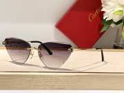 Uubags | Cartier Panthère de Cartier sunglasses, non-rimmed metal, smooth golden finish, grey lenses - 4