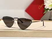 Uubags | Cartier Panthère de Cartier sunglasses, non-rimmed metal, smooth golden finish, grey lenses - 5