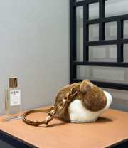 Uubags | Loewe Brown x Suna Fujita Hamster Shearling Shoulder Bag 21x13x15cm - 6