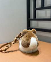 Uubags | Loewe Brown x Suna Fujita Hamster Shearling Shoulder Bag 21x13x15cm - 2