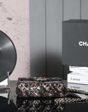 Uubags | Chanel classic rectangular mini sequin flap bag 14x21x8cm - 3