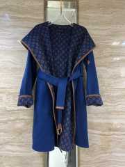 Uubags | Louis Vuitton wool coat with monogram in blue - 1