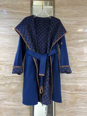 Uubags | Louis Vuitton wool coat with monogram in blue