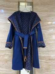 Uubags | Louis Vuitton wool coat with monogram in blue - 6