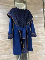 Uubags | Louis Vuitton wool coat with monogram in blue - 5