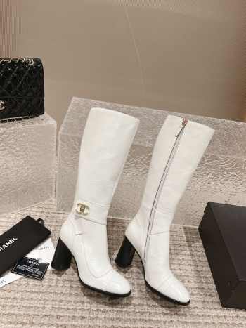 Uubags | Chanel Lamssuede & glanzend kalfsleer boots 03