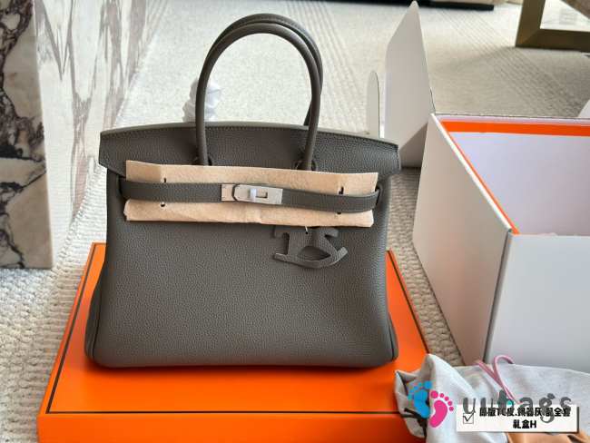 Uubags | Hermes Birkin 30cm Bordeaux Togo Bag In Grey - 1