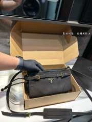 Uubags | Prada small leather shoulder bag in black suede leather 26x7x14cm - 5