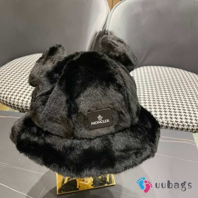 Uubags | Moncler bucket hat with bear ears decoration in black - 1