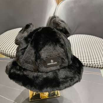 Uubags | Moncler bucket hat with bear ears decoration in black