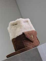 Uubags | YSL Mini Joe Shearling and Suede Bucket Bag 19x13x13cm - 6