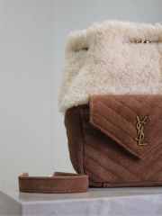 Uubags | YSL Mini Joe Shearling and Suede Bucket Bag 19x13x13cm - 2