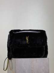 Uubags | YSL oversized Niki in black feathers and satin bag 32x23x9cm - 1