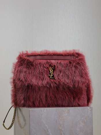 Uubags | YSL oversized Niki in red feathers and satin bag 32x23x9cm