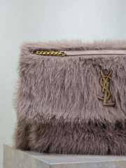 Uubags | YSL oversized Niki in light purple feathers and satin bag 47x34x16cm - 5