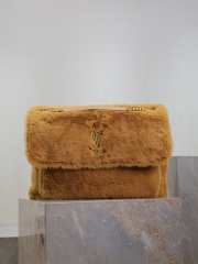 Uubags | YSL oversized Niki in brown feathers and satin bag 47x34x16cm - 1