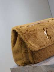 Uubags | YSL oversized Niki in brown feathers and satin bag 47x34x16cm - 4