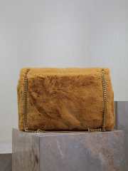 Uubags | YSL oversized Niki in brown feathers and satin bag 47x34x16cm - 3