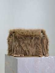 Uubags | YSL oversized Niki in dark brown feathers and satin bag 47x34x16cm - 6