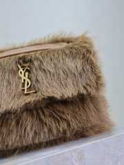 Uubags | YSL oversized Niki in dark brown feathers and satin bag 47x34x16cm - 5