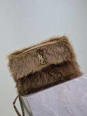 Uubags | YSL oversized Niki in dark brown feathers and satin bag 47x34x16cm - 4