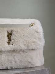 Uubags | YSL oversized Niki in white feathers and satin bag 32x23x9cm - 4