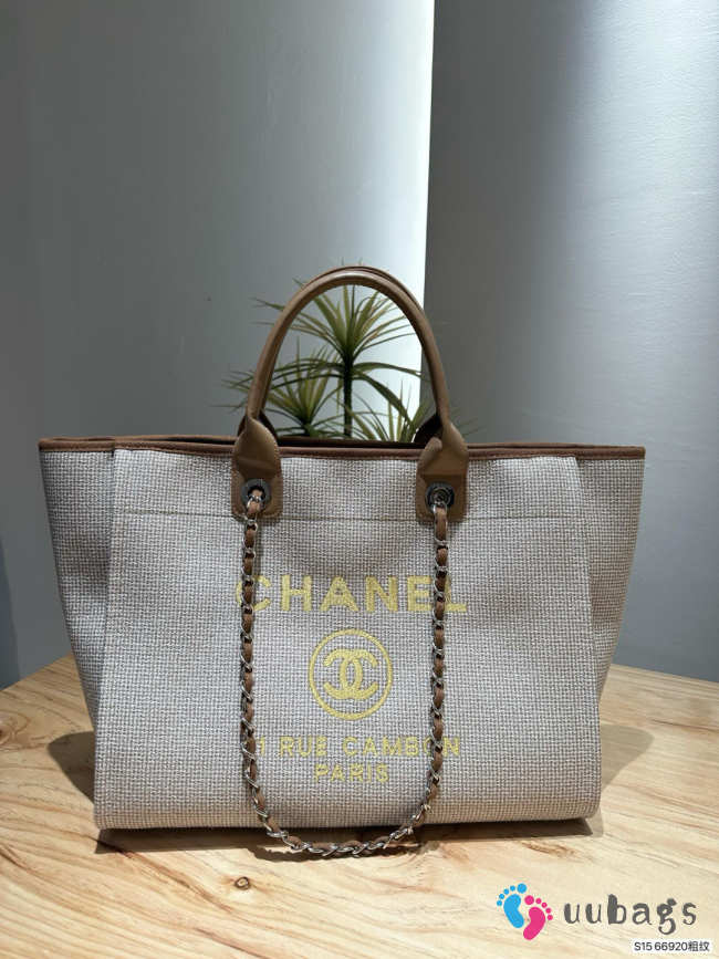 Uubags | Chanel Deuaville Canvas Shopping Tote Bag 38x29x30cm - 1