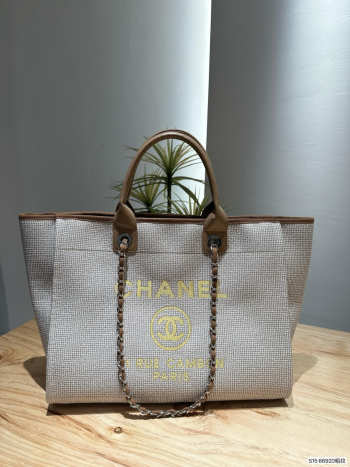 Uubags | Chanel Deuaville Canvas Shopping Tote Bag 38x29x30cm